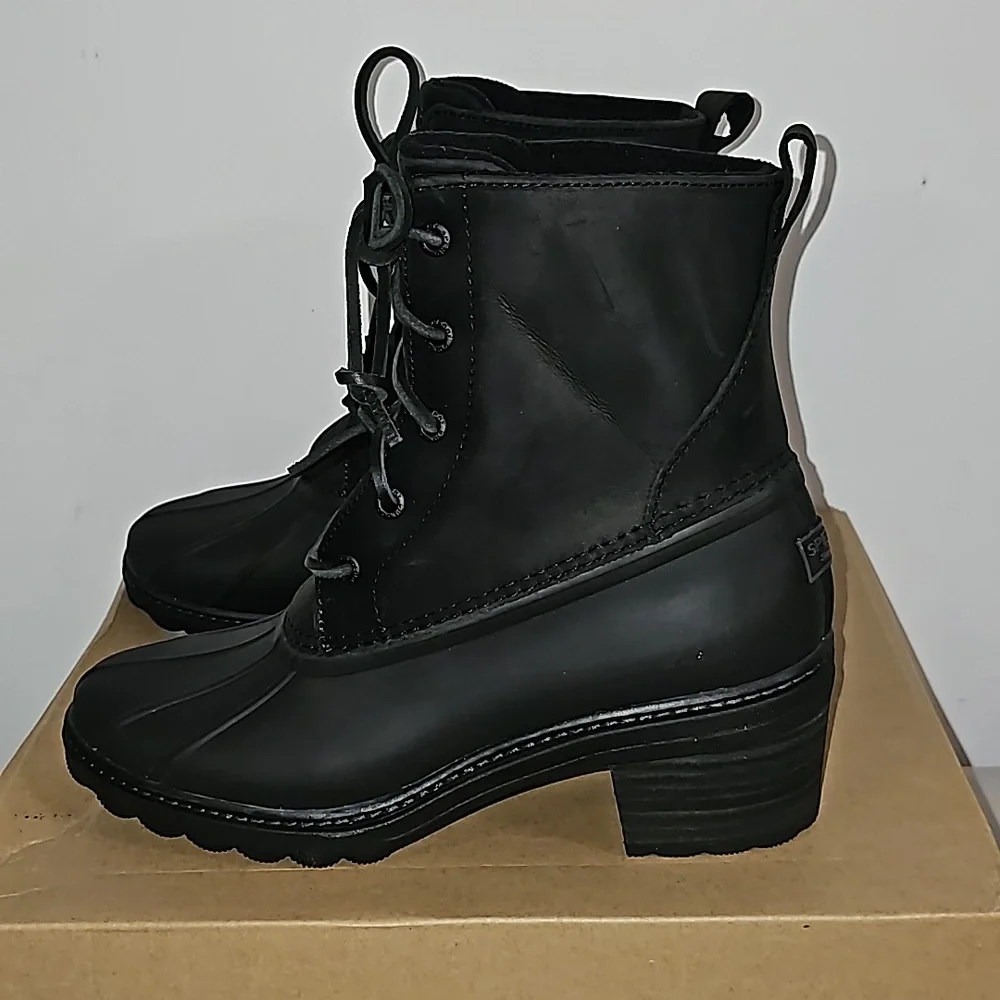 NEW Sperry Saltwater Heel Black Duck Boots Size 8M - Picture 8 of 8